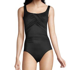 Lands End Carmela Black Swimsuit 14 Underwire